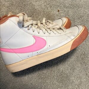Nike Blazer size 6 pink and white high tops